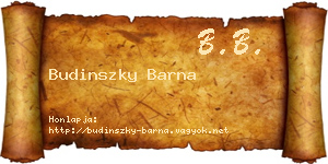 Budinszky Barna névjegykártya